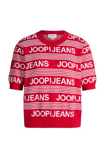 JOOP! Strickshirt Karie rot/weiß gemustert
