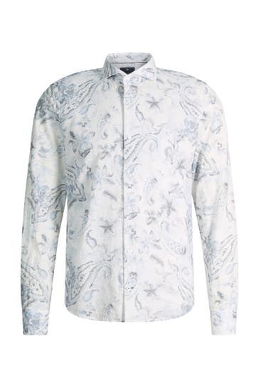 JOOP! Business-Hemd Pai navy gemustert Slim Fit
