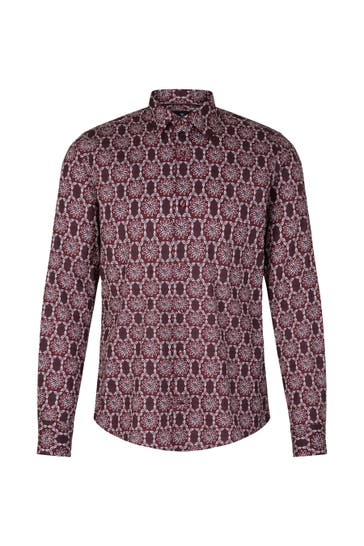 JOOP! Business-Hemd Pit bordeaux/weiß Slim Fit