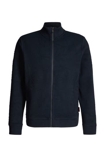 JOOP! Sweatjacke Akoni dunkelblau gemustert
