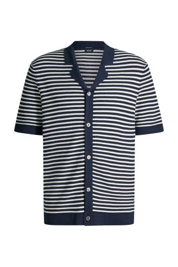 JOOP! Pullover Merlin navy gestreift