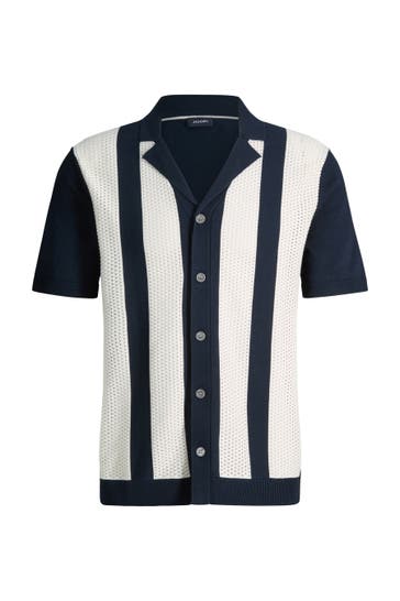JOOP! Pullover Galvo navy/weiß gestreift