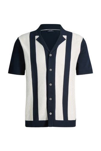 JOOP! Pullover Galvo navy/weiß gestreift