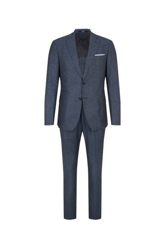 JOOP! Anzug Anzug Howlin-Bennet in Hellbeige meliert blau Slim Fit