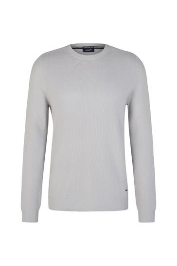JOOP! Pullover Schurwoll-Pullover Marioso pastelgrau
