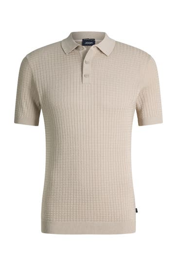JOOP! Polo-Shirt Vanceo sand strukturiert