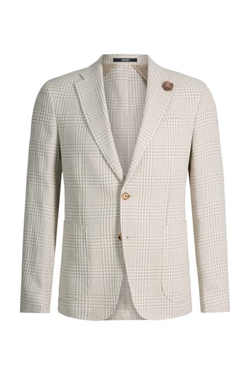 JOOP! Business-Sakko Hoverest beige kariert Slim Fit