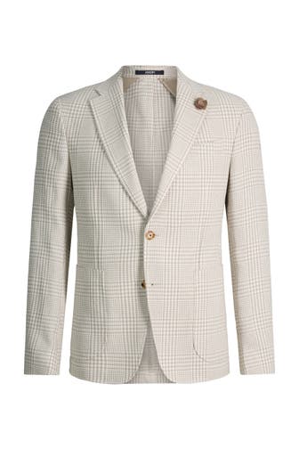 JOOP! Business-Sakko Hoverest beige kariert Slim Fit