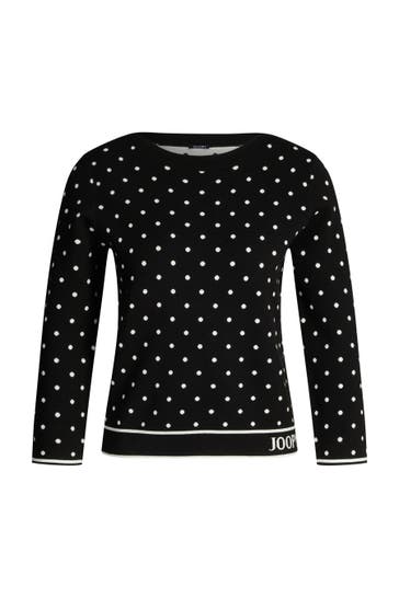 JOOP! Pullover Konstantina schwarz/weiß gepunktet