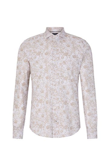 JOOP! Hemd Pares weiß/beige Slim Fit