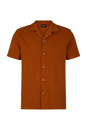 STRELLSON Kurzarmhemd Soma braun Regular Fit