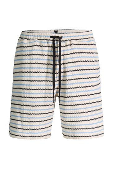 STRELLSON Short Hiro offwhite/blau gestreift Straight