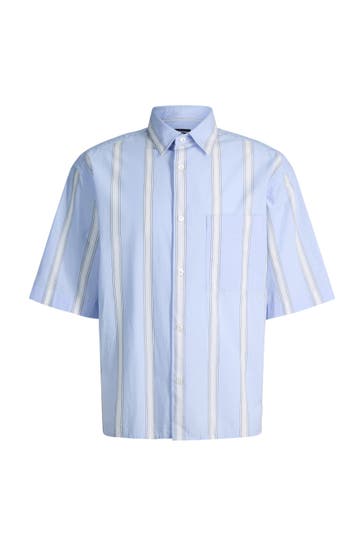 STRELLSON Kurzarmhemd Nelson hellblau/weiß Regular Fit