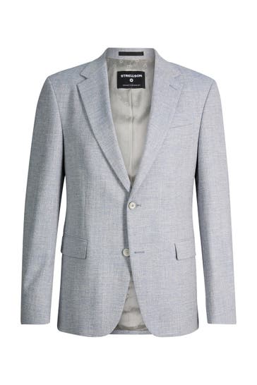STRELLSON Business-Sakko Alzer blau meliert Regular Fit