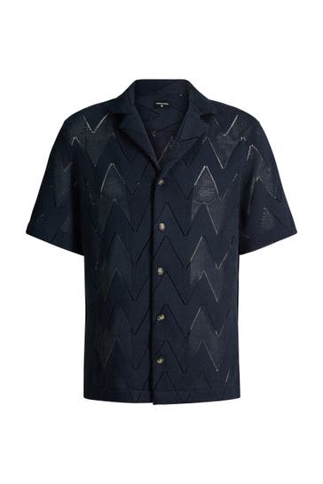 STRELLSON Kurzarmhemd Clint navy Regular Fit