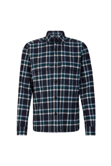 STRELLSON - Karohemd Norman grün-blau Regular Fit