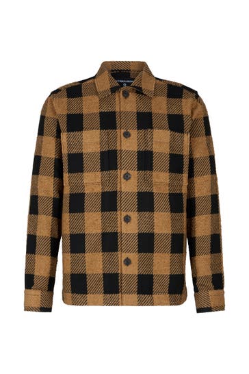 STRELLSON Overshirt Norin camel/schwarz