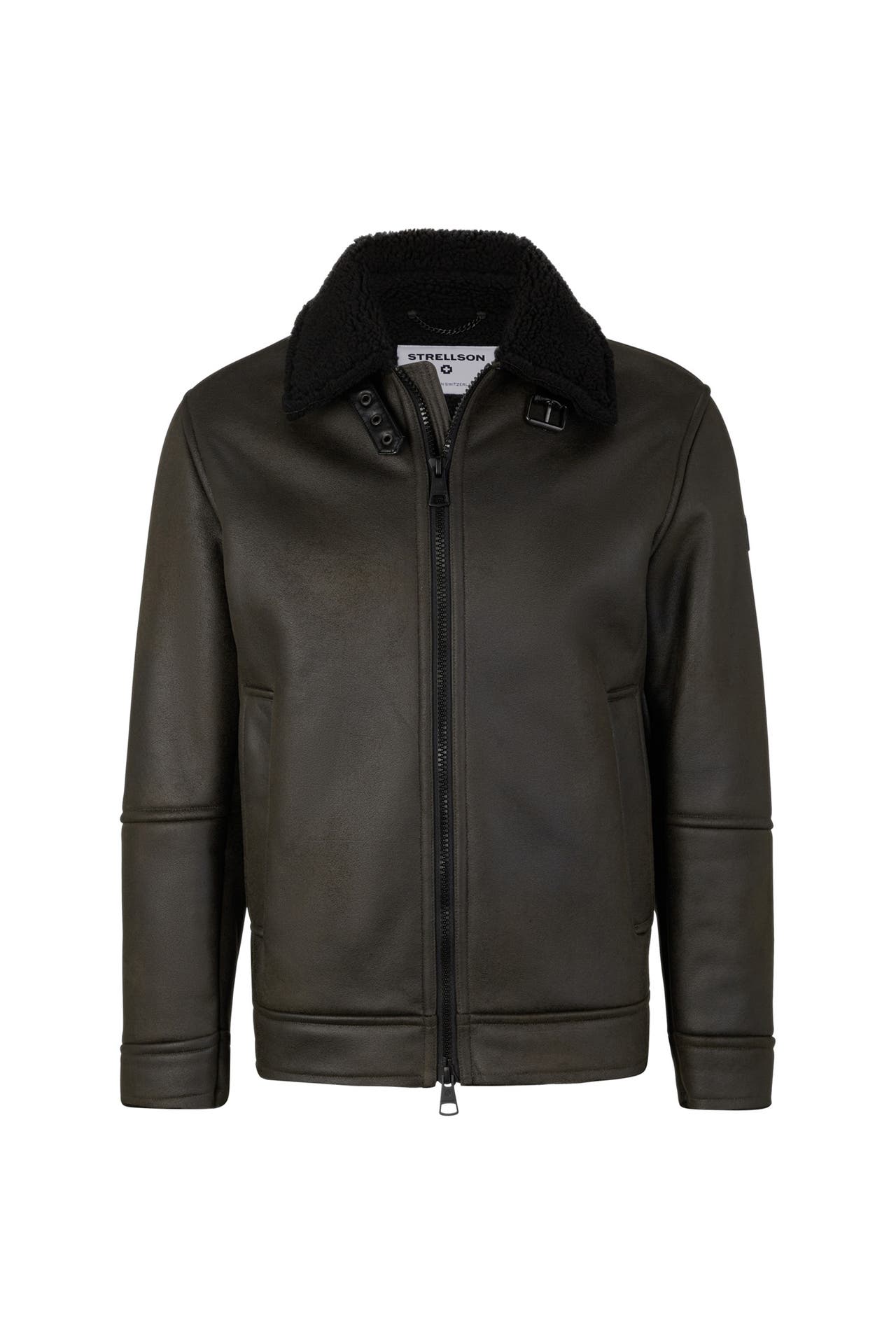 STRELLSON Lederjacke Teddy oliv, Bild 1