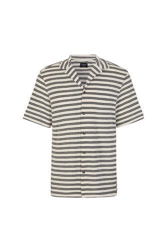 STRELLSON Kurzarmhemd Cliro schwarz/weiß Regular Fit