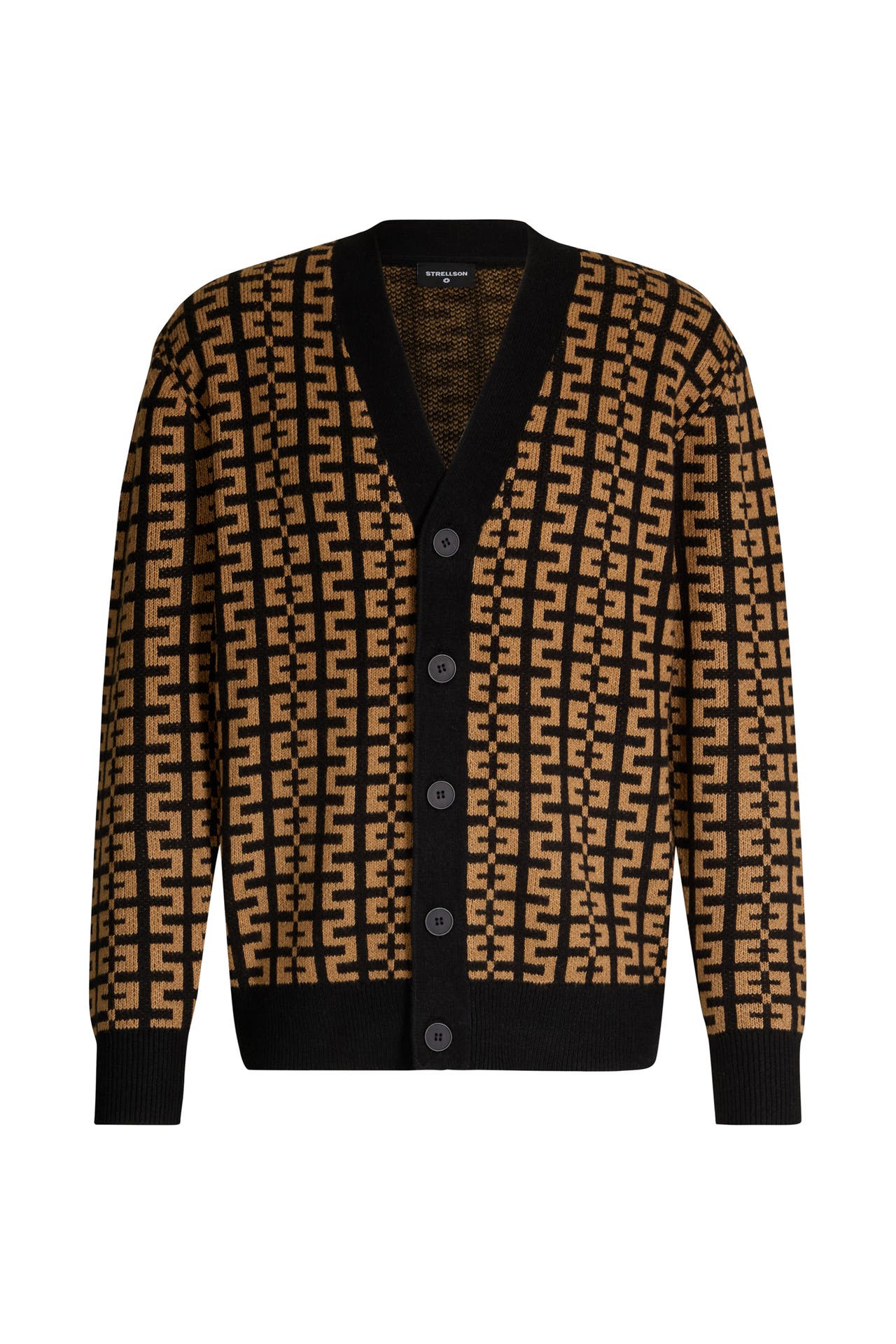 STRELLSON Strickjacke Tito braun/schwarz gemustert, Bild 1