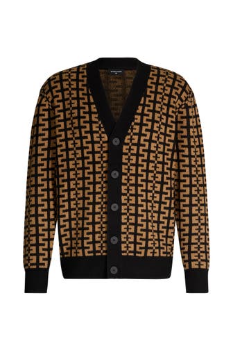 STRELLSON Strickjacke Tito braun/schwarz gemustert