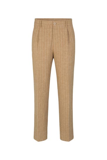 STRELLSON Business-Hose Tomeo ocker gestreift Straight