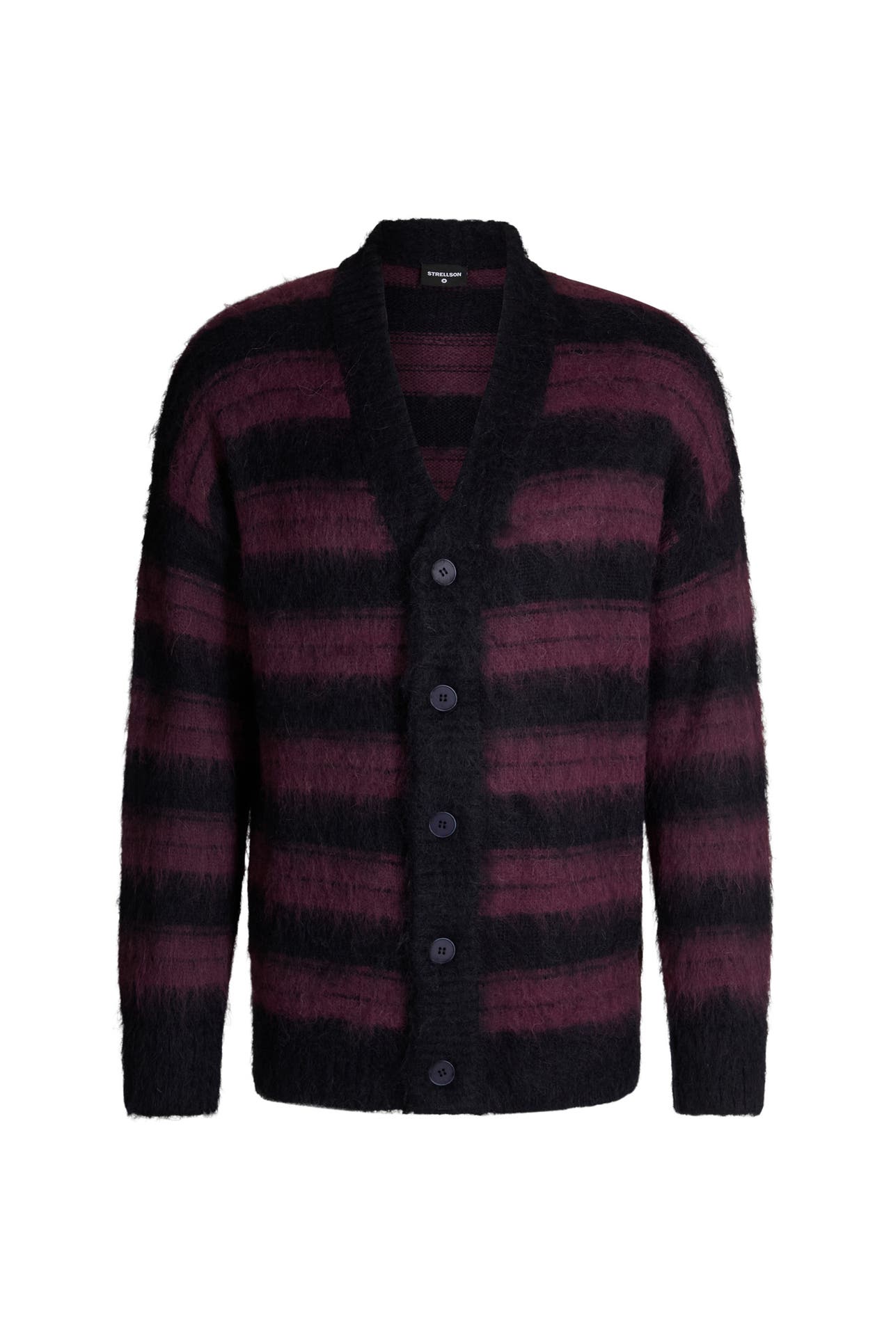 STRELLSON Strickjacke Alpay navy/bordeaux gestreift, Bild 1
