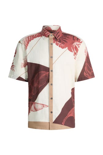 STRELLSON Kurzarmhemd Casyn weiß/rot Regular Fit