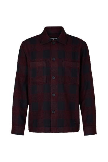 STRELLSON Overshirt Norin bordeaux/navy