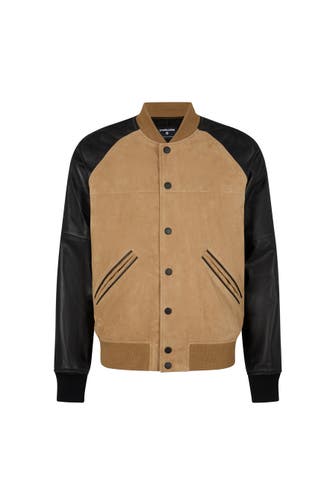 STRELLSON Lederjacke Kade beige/schwarz