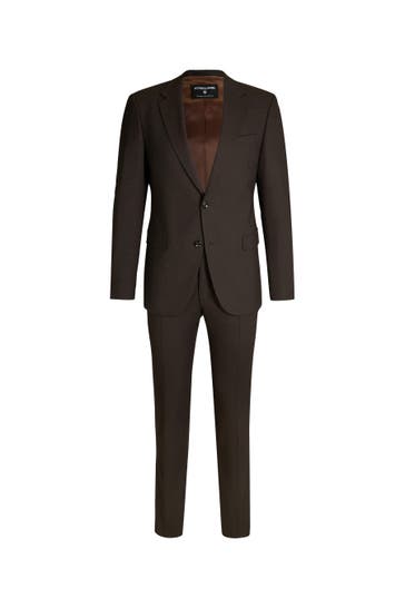 STRELLSON Anzug Aidan-Melwin dunkelbraun Slim Fit