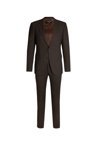STRELLSON Anzug Aidan-Melwin dunkelbraun Slim Fit