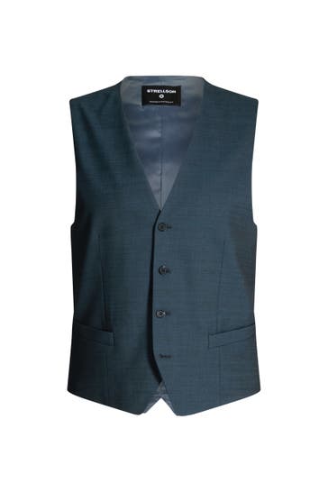 STRELLSON Weste Gyl blau meliert