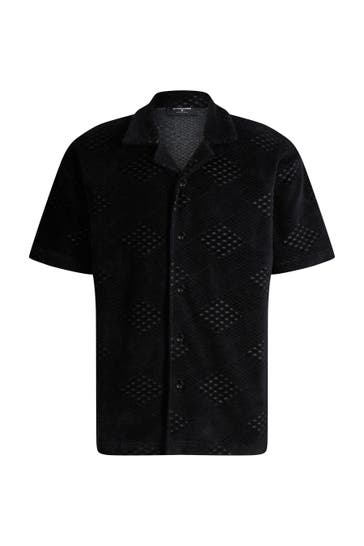 STRELLSON Kurzarmhemd Joseph schwarz Loose Fit