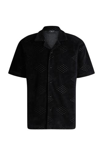 STRELLSON Kurzarmhemd Joseph schwarz Loose Fit