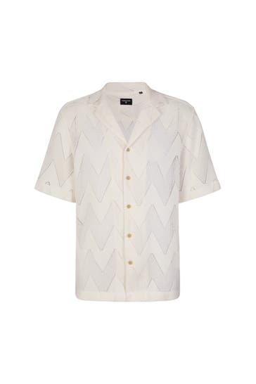 STRELLSON Kurzarmhemd Cliro offwhite gemustert Regular Fit