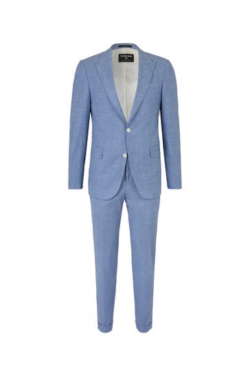 STRELLSON Anzug Ayres-Luc pastellblau meliert Slim Fit