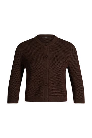 WINDSOR. Strickjacke Cardigan dunkelbraun