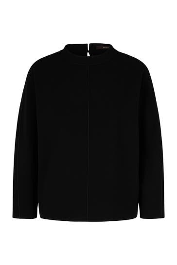 WINDSOR. Casual-Bluse Crêpe-Langarm-Bluse in Schwarz schwarz