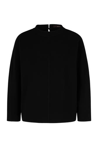 WINDSOR. Casual-Bluse Crêpe-Langarm-Bluse in Schwarz schwarz