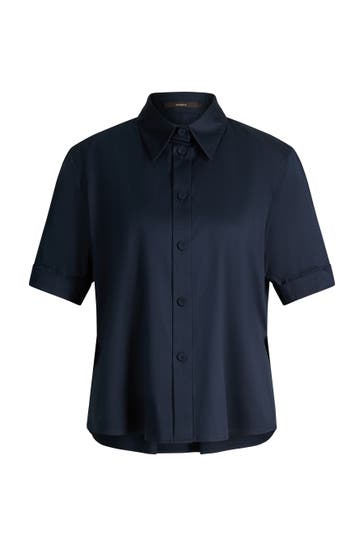 WINDSOR. Business-Bluse Kurzarm-Hemdbluse navy