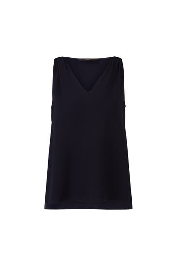 WINDSOR. Blusenshirt Crêpe-Blusen-Top in Oliv navy