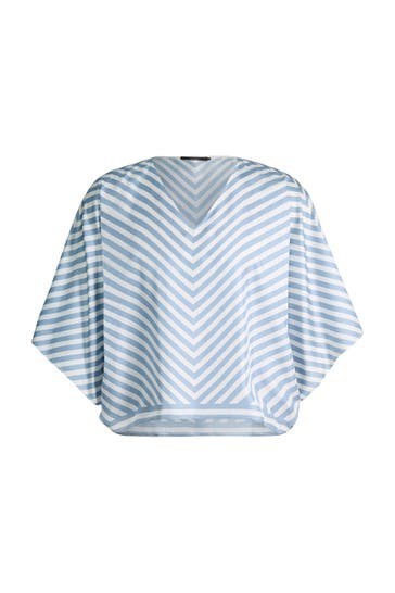 WINDSOR. Blusenshirt Blusen-Shirt ecru-hellblau gestreift