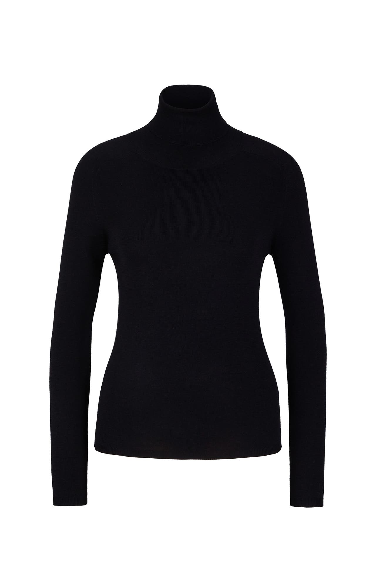 WINDSOR. Pullover Schurwoll-Seidenmix-Rollkragen-Pullover in Schwarz navy, Bild 1
