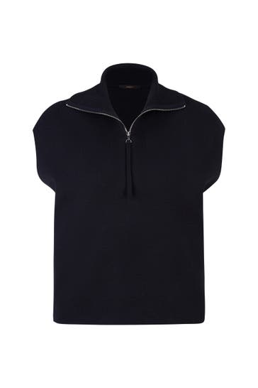 WINDSOR. T-Shirt Baumwollmix-Double-Strick-Top in Creme navy