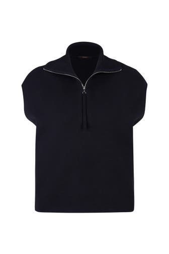 WINDSOR. T-Shirt Baumwollmix-Double-Strick-Top in Creme navy