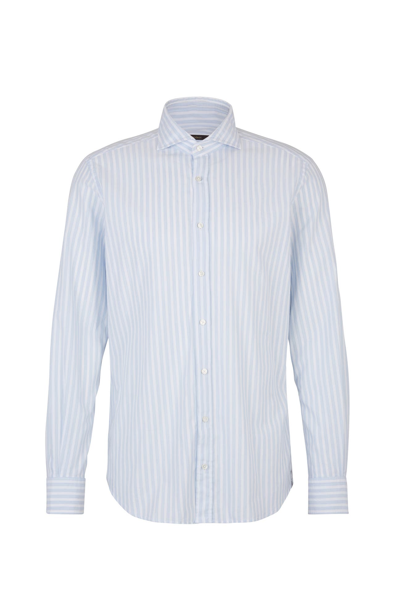 WINDSOR. Business-Hemd Baumwoll-Hemd Lano in Beige-Weiß gestreift hellblau-weiß gestreift Regular Fit, Bild 1