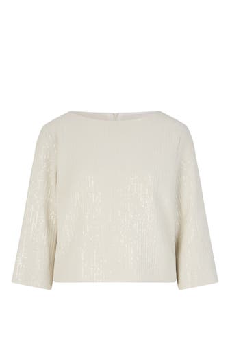 WINDSOR. Blusenshirt Pailletten-Chiffon-Blusenshirt in Ecru ecru