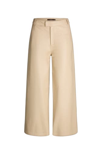 WINDSOR. Stoffhose Lederhose creme Loose Fit