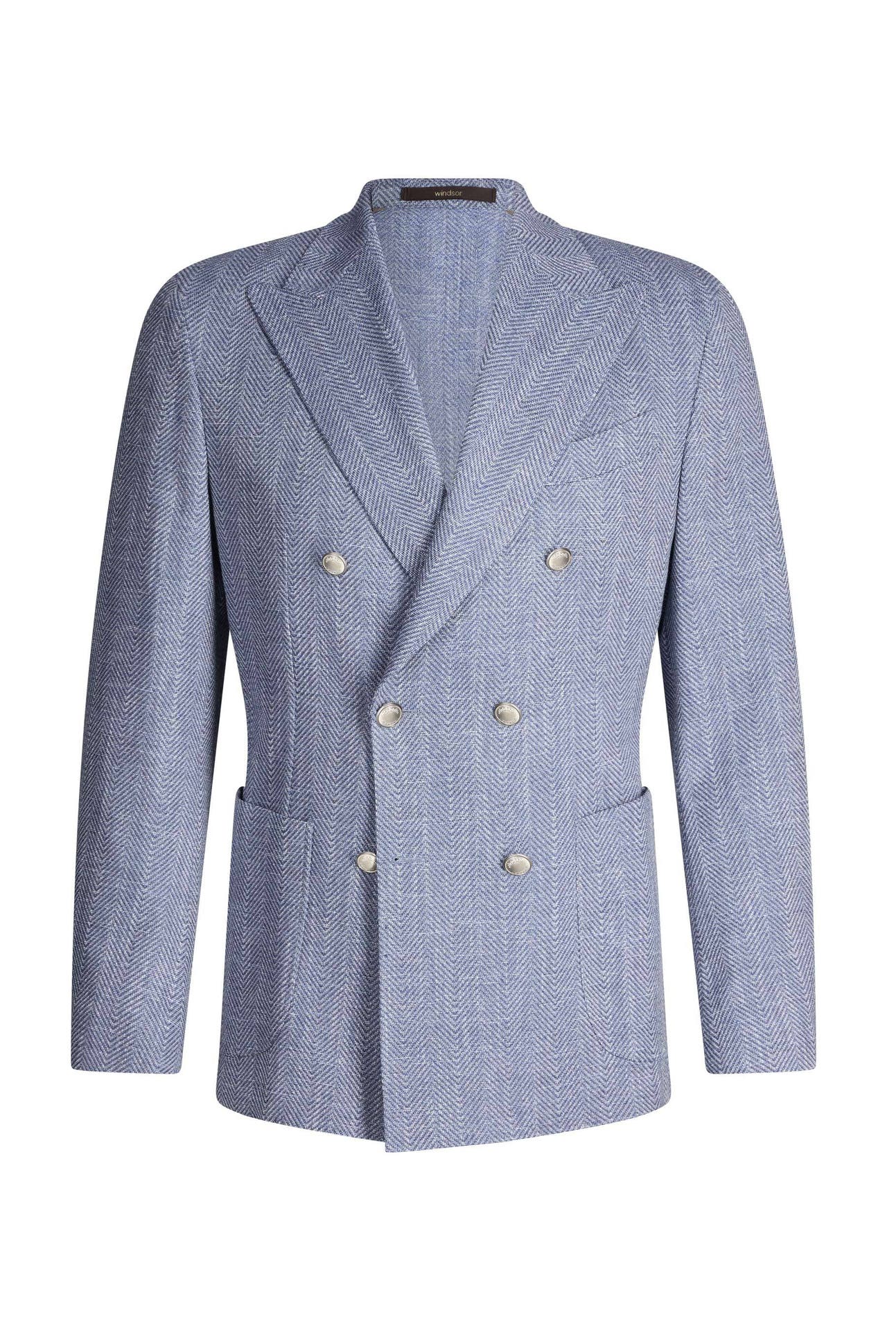 WINDSOR. Business-Sakko Salio blau fischgrat Regular Fit, Bild 1